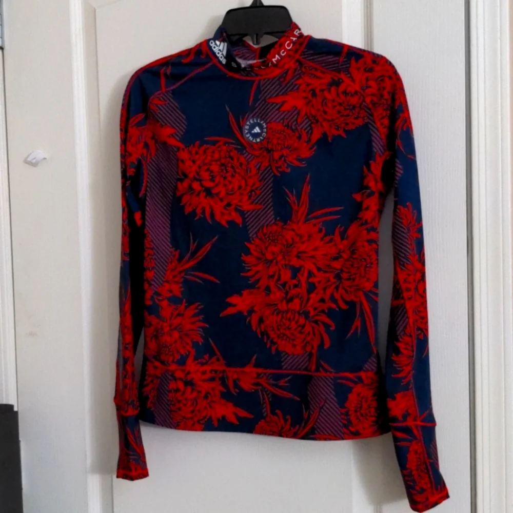 Adidas by Stella McCartney Red and Black Long Sleeve Top - Picture 4 of 8